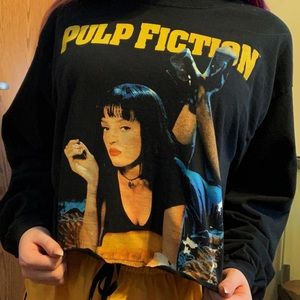 Long Sleeve Pulp Fiction Crop Top